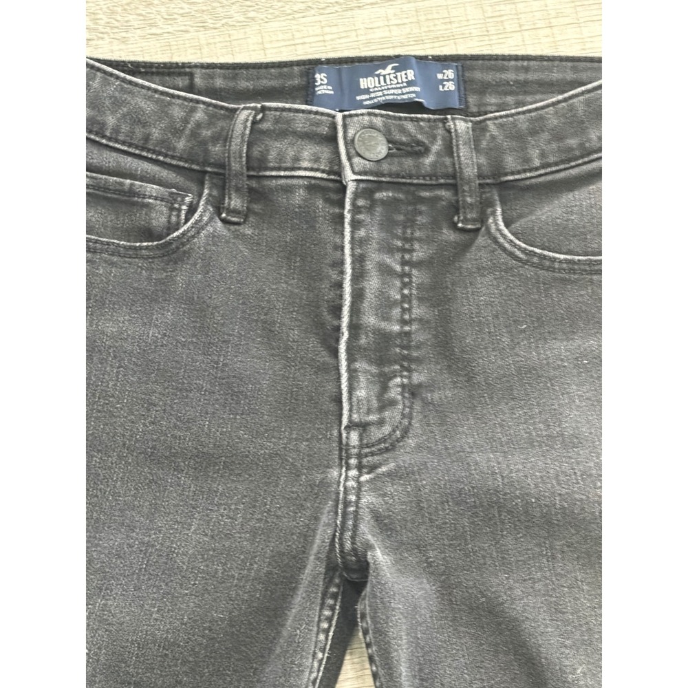 Hollister High Rise Super Skinny Distressed Black Jeans 3S W26 L26 Soft Stretch - Picture 2 of 7